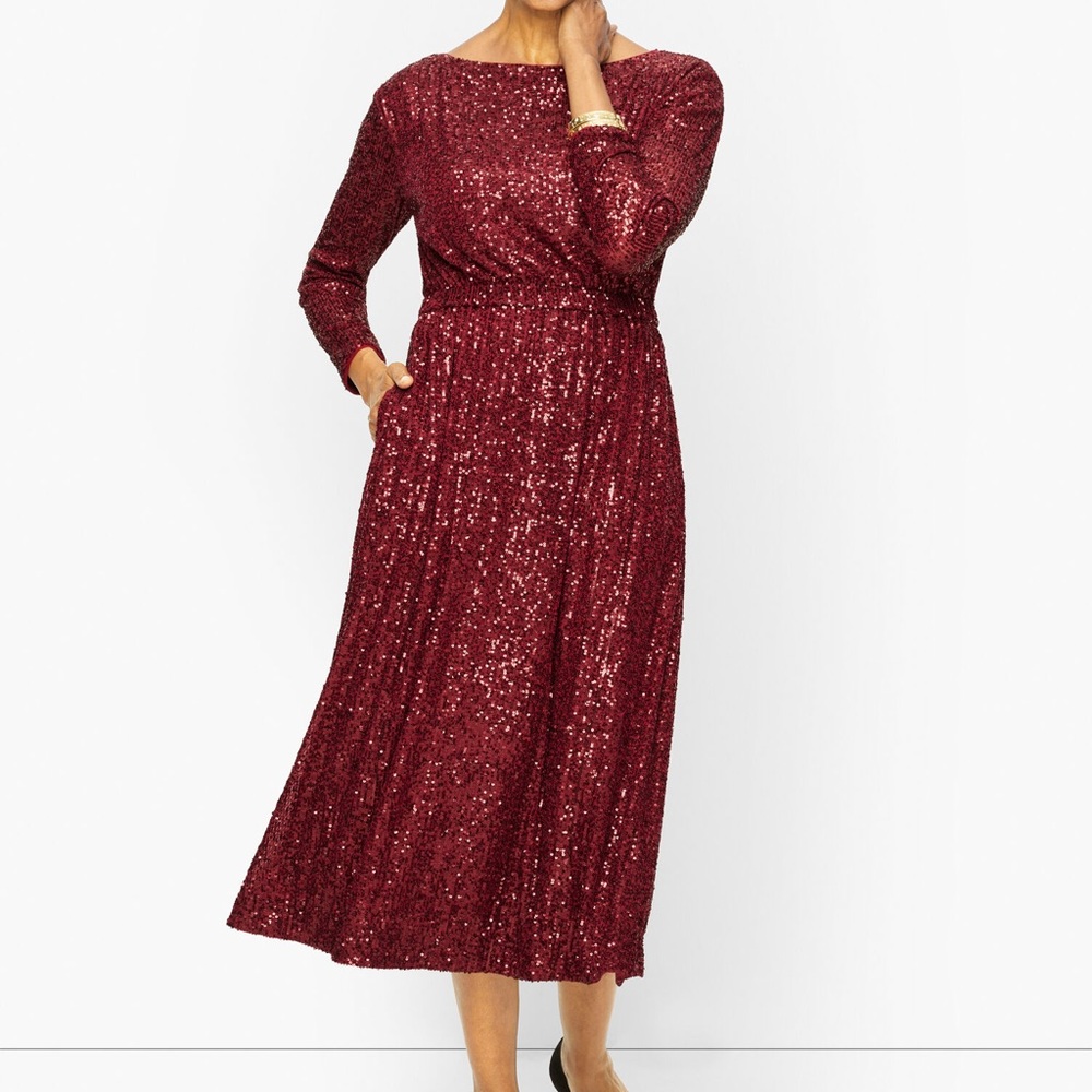 Talbots Maggy London Sequin Midi Dress Size 10 New with tag